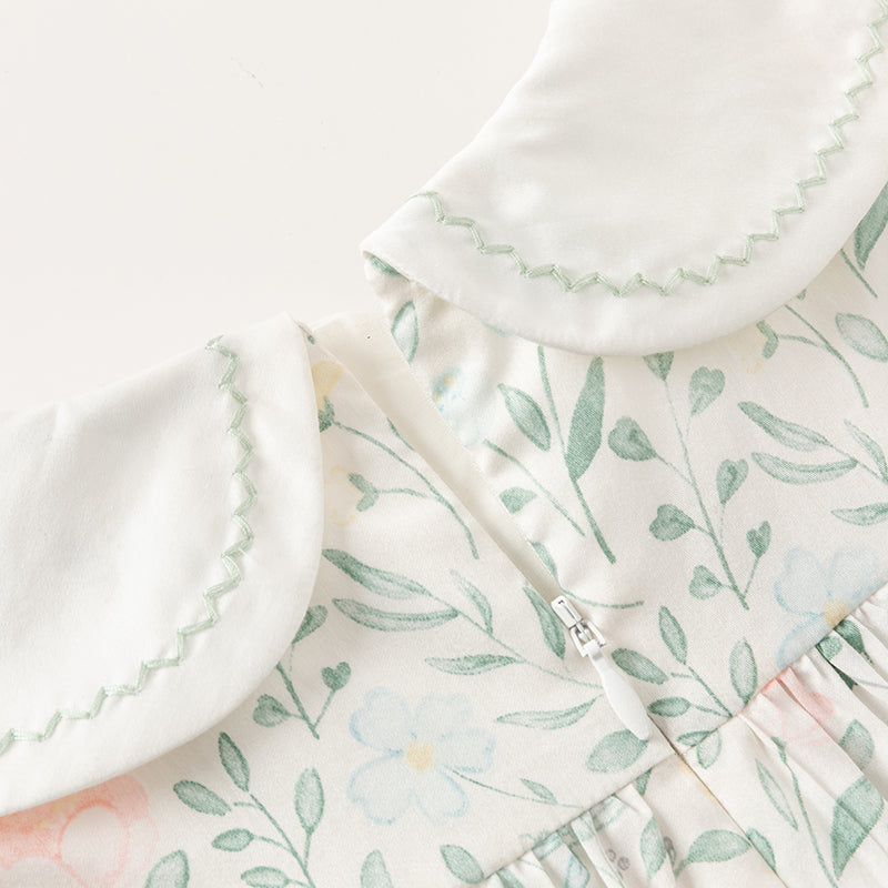 فستان بنات صيفي بطباعة زهرية بقصة على شكل حرف A بأسلوب عطلة