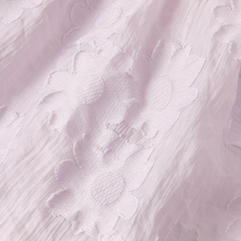 فستان بنات صيفي باللون البنفسجي بأكمام منفوشة بأسلوب صيني عصري