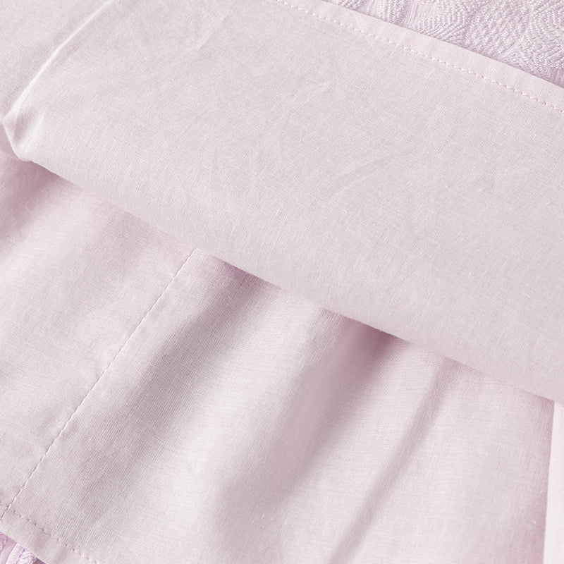 فستان بنات صيفي باللون البنفسجي بأكمام منفوشة بأسلوب صيني عصري