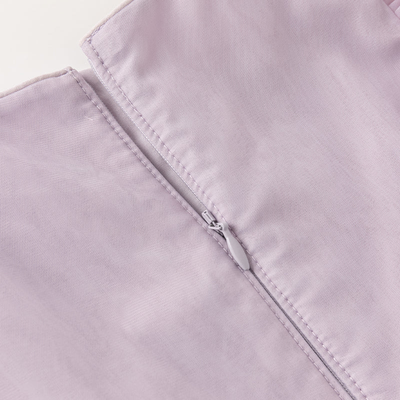 فستان صيفي للبنات الصغيرات من التول باللون البنفسجي مزين بفراشات