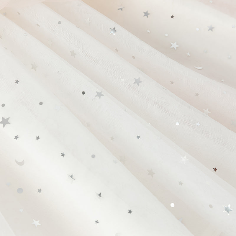 فستان صيفي للبنات الصغيرات بدون أكمام من التول الوردي المتدرج مزين بترتر متلألئ