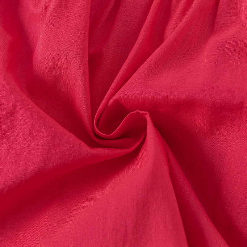 فستان بنات صيفي باللون الأحمر بتطريزات أسلوب أميرة