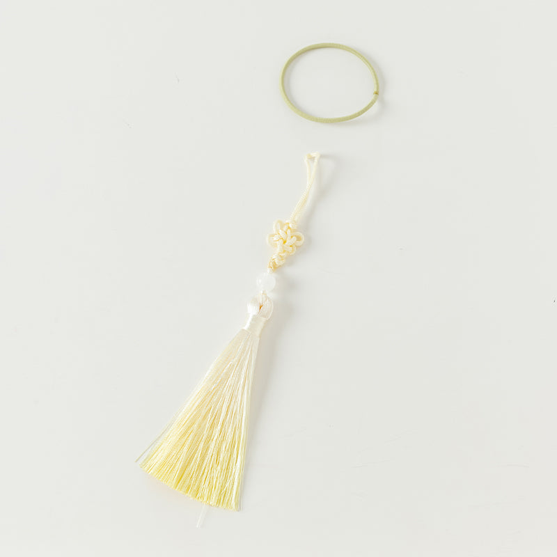 فستان بنات صيفي بطبعة زهرية من التول، أسلوب صيني عصري (يشمل زينة تدلي من الخيوط الصينية)