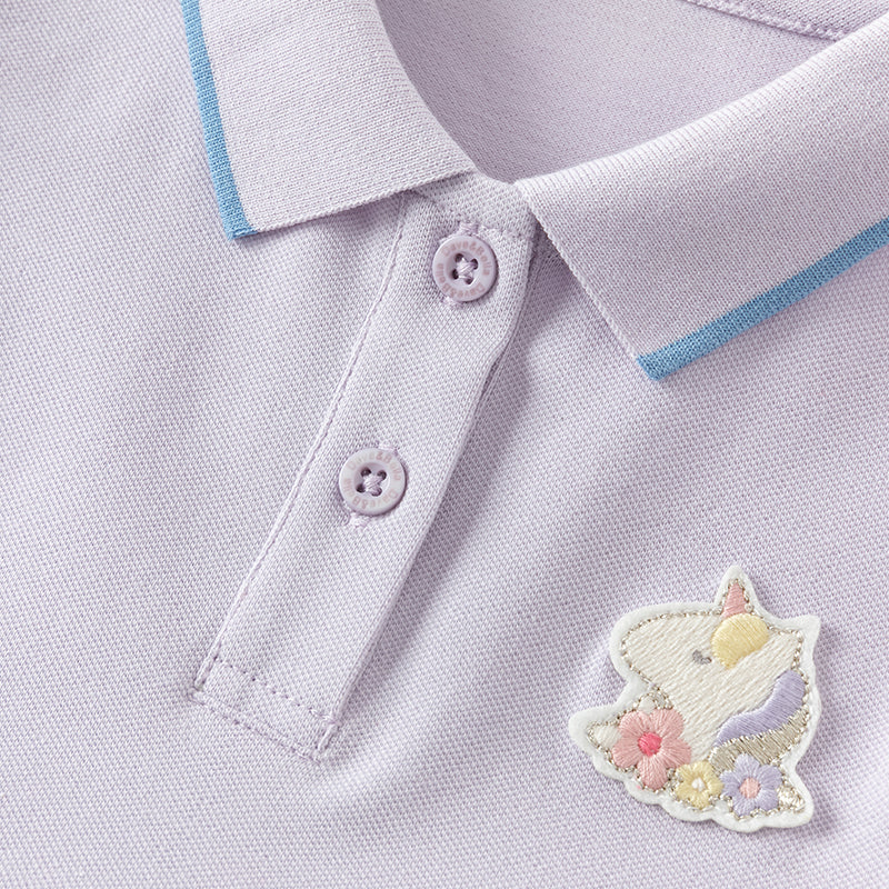 فستان بنات صيفي باللون البنفسجي من قماش محبوك مع تنورة تول، بأسلوب غير رسمي