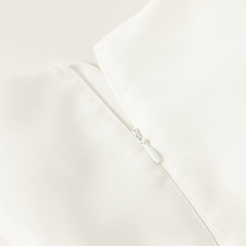 فستان صيفي فاخر للبنات الصغيرات من التول الأبيض بدون أكمام