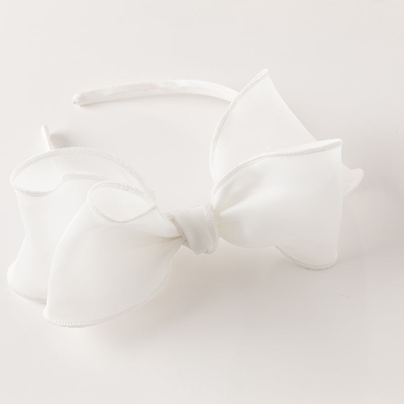 فستان بنات صيفي من التول أبيض فاتح مزين ببندلة فراشة شبكية قابلة للإزالة تصميم أميري(متضمن إكسسوار شعر)