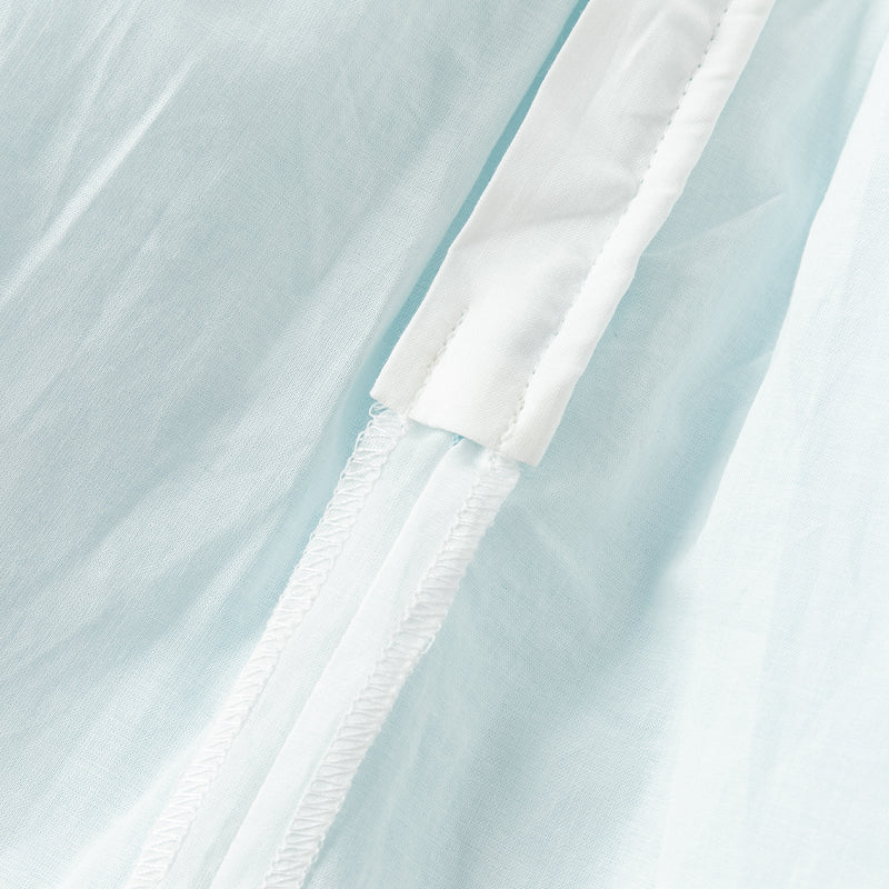 فستان صيفي للبنات الصغيرات بدون أكمام من التول الأزرق مزين بعقدة قابلة للإزالة بتصميم أنيق