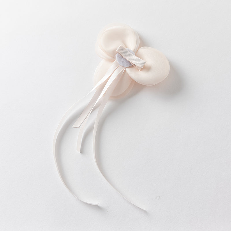 فستان تول بدون أكمام للبنات باللون الوردي الفاتح، تصميم أنيق مع زهرة قابلة للفصل