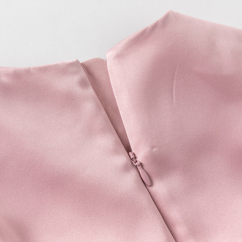 فستان صيفي للبنات بدون أكمام من التول باللون الأرجواني الوردي مع تطريز فاخر