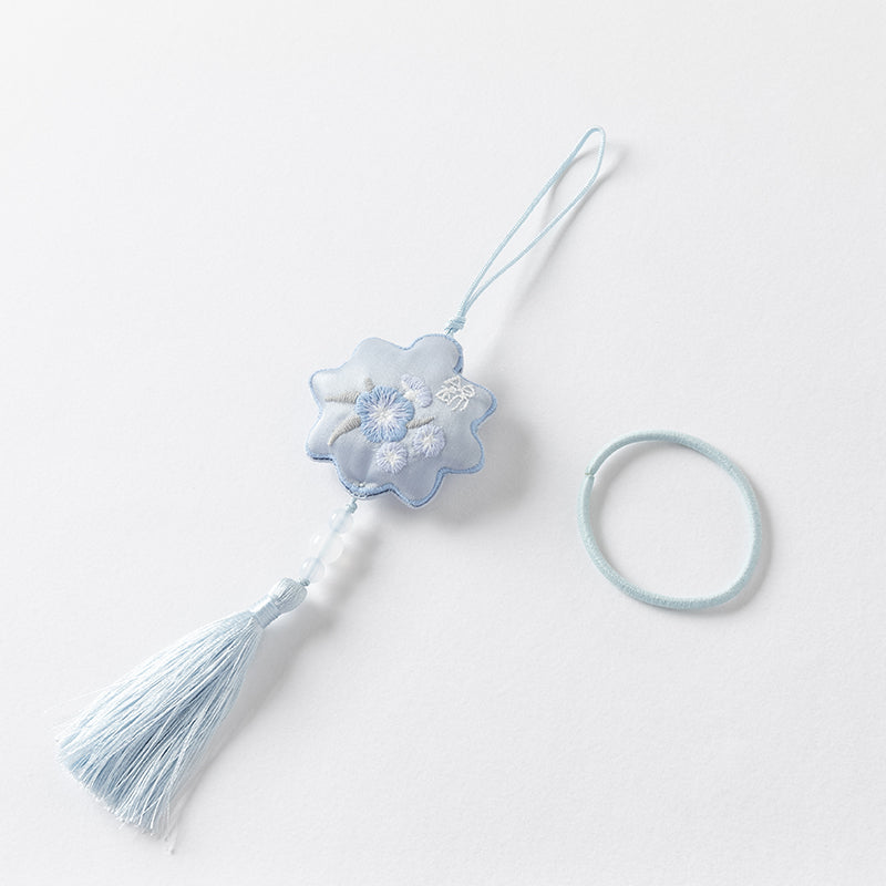 فستان صيفي للبنات الصغيرات من التول باللون بنفسجي مزرق بتصميم صيني