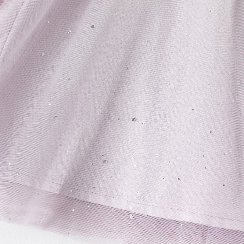 فستان أميرة شبكي بدون أكمام بتصميم فراشة ثلاثية الأبعاد باللون البنفسجي لفتيات صغيرات في الصيف