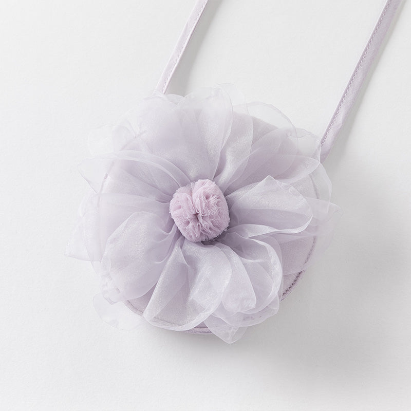 فستان صيفي للفتيات الصغيرات باللون البنفسجي الغباري من قماش شبكي مطرز بدون أكمام على طراز الأميرة