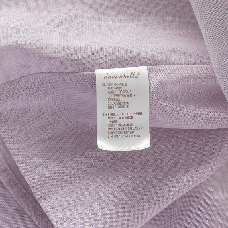 فستان صيفي للفتيات الصغيرات باللون البنفسجي الغباري من قماش شبكي مطرز بدون أكمام على طراز الأميرة