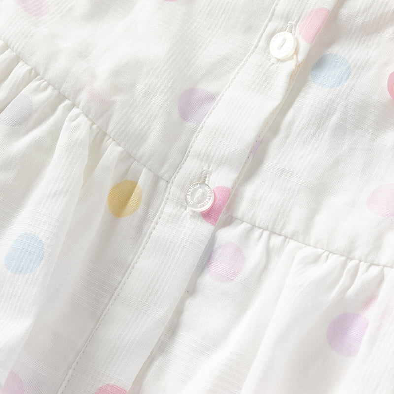 فستان بنات صيفي بدون أكمام من القطن بنقوش ملونة، بتصميم تنورة متعددة الطبقات