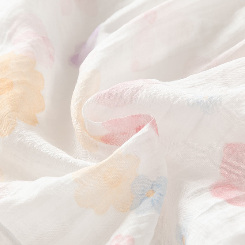 فستان أميرة شبكي بطبعة زهور للبنات بدون أكمام لفصل الصيف بتصميم عصري وبسيط