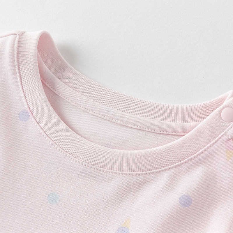 فستان بنات صيفي من القطن باللون الوردي بأسلوب غير رسمي (يشمل حقيبة كروس)