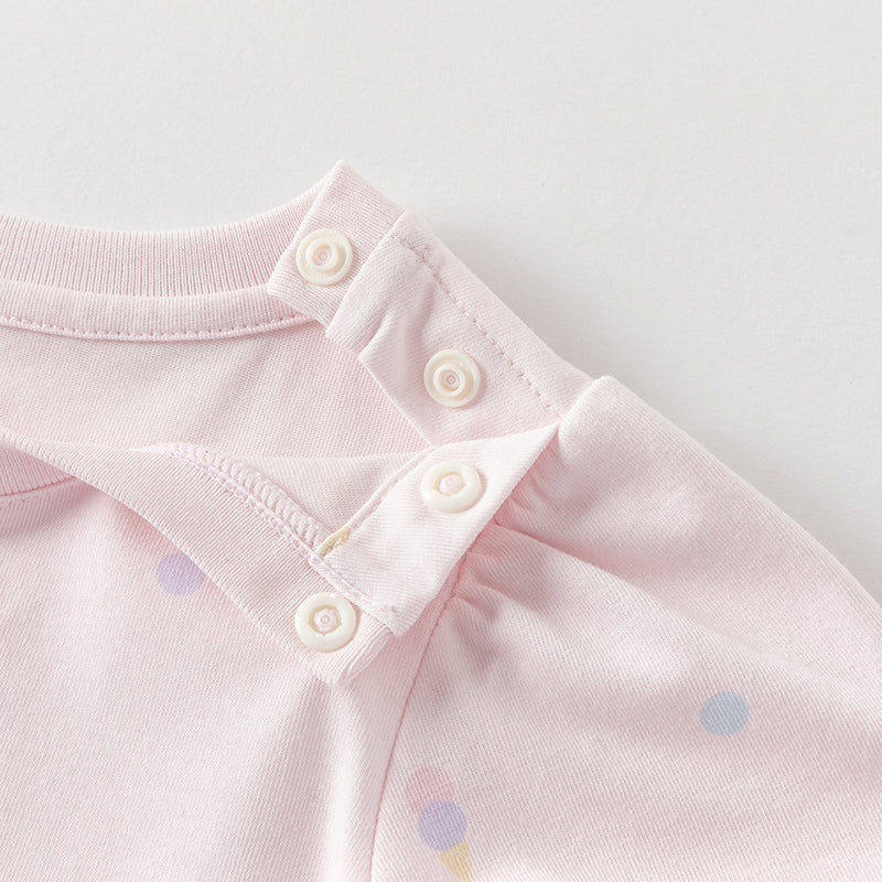 فستان بنات صيفي من القطن باللون الوردي بأسلوب غير رسمي (يشمل حقيبة كروس)