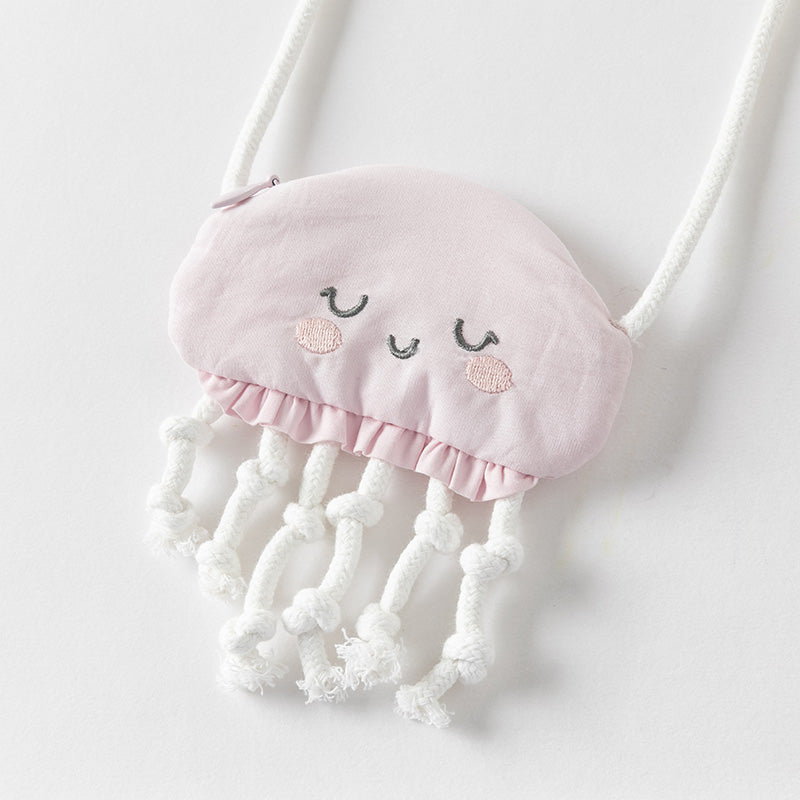 فستان بنات صيفي من القطن بدون أكمام مخطط بالأزرق والأبيض (يشمل حقيبة كروس)