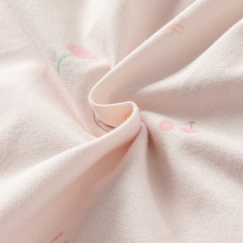 فستان بنات صيفي قطني بطبعة وردية، أسلوب لطيف