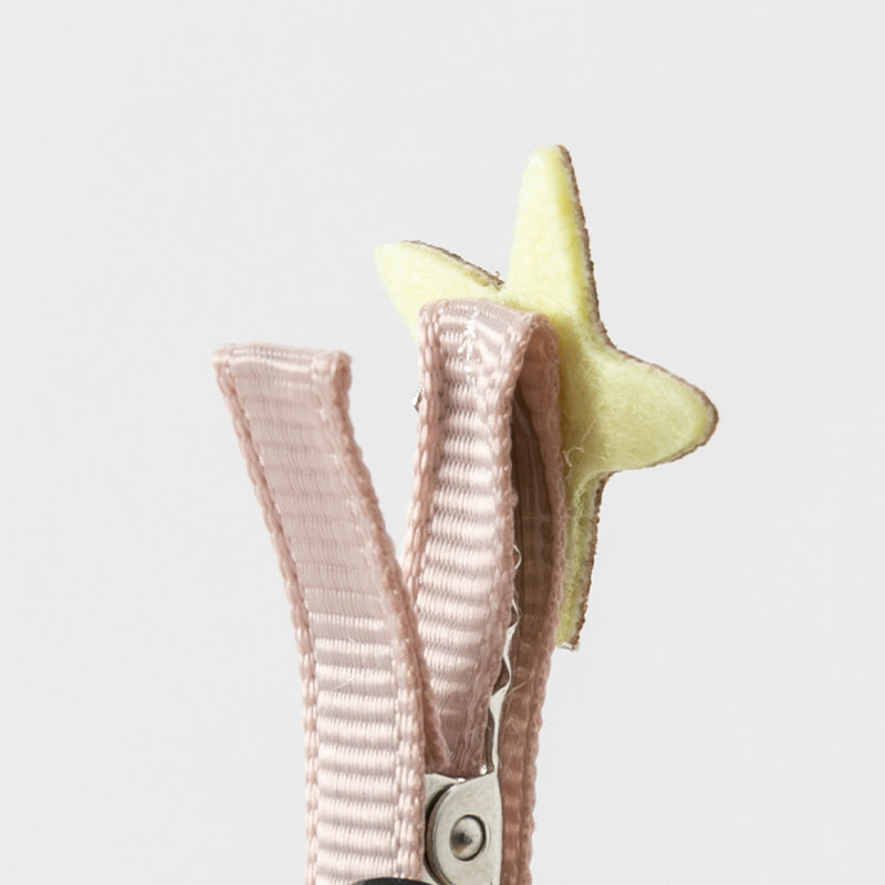 طقم مشابك شعر للأطفال - 4 تصاميم (المحيط / الأرنب / الحلزون / النجوم) إكسسوارات شعر من القماش واللمعان