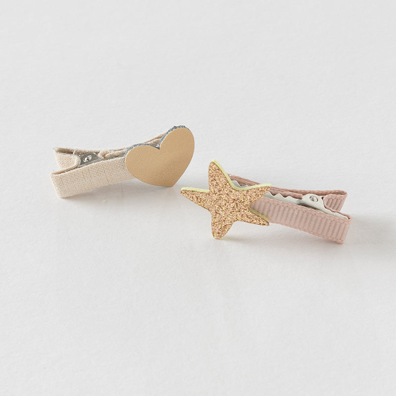 طقم مشابك شعر للأطفال - 4 تصاميم (المحيط / الأرنب / الحلزون / النجوم) إكسسوارات شعر من القماش واللمعان