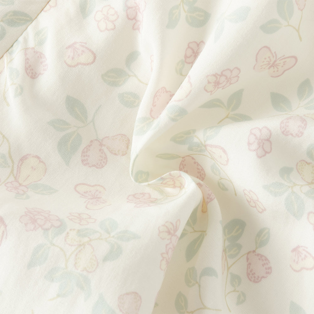 فستان ياقة تشيباو بأكمام قصيرة مطبوع بالزهور للبنات الصغيرات، صيفي، تصميم صيني بطبقات من التول