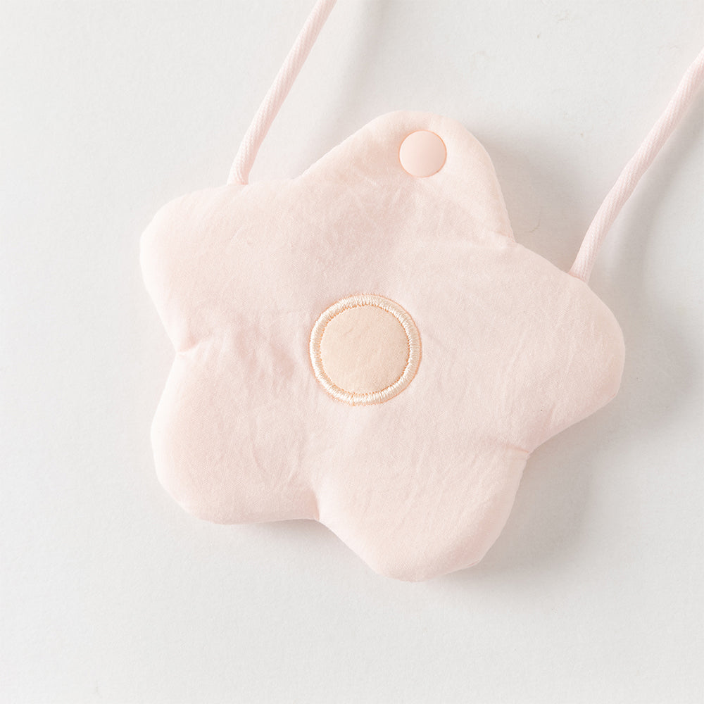 فستان بنات صيفي وردي من التول بتطريز قلوب وزهور (مع حقيبة كروس بودي متطابقة)