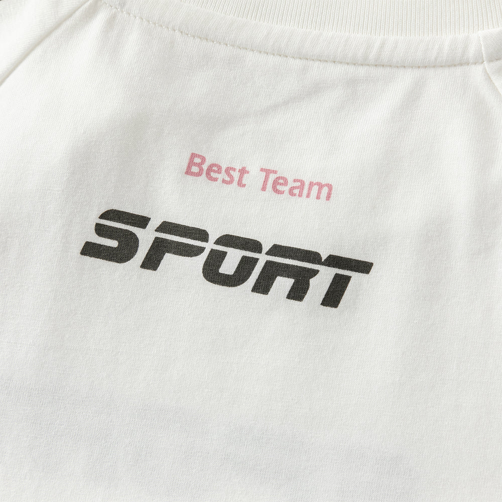طقم رياضي صيفي مريح للأولاد الصغار من تي شيرت وشورت متوفر بالأبيض والأسود أو الأزرق والأبيض