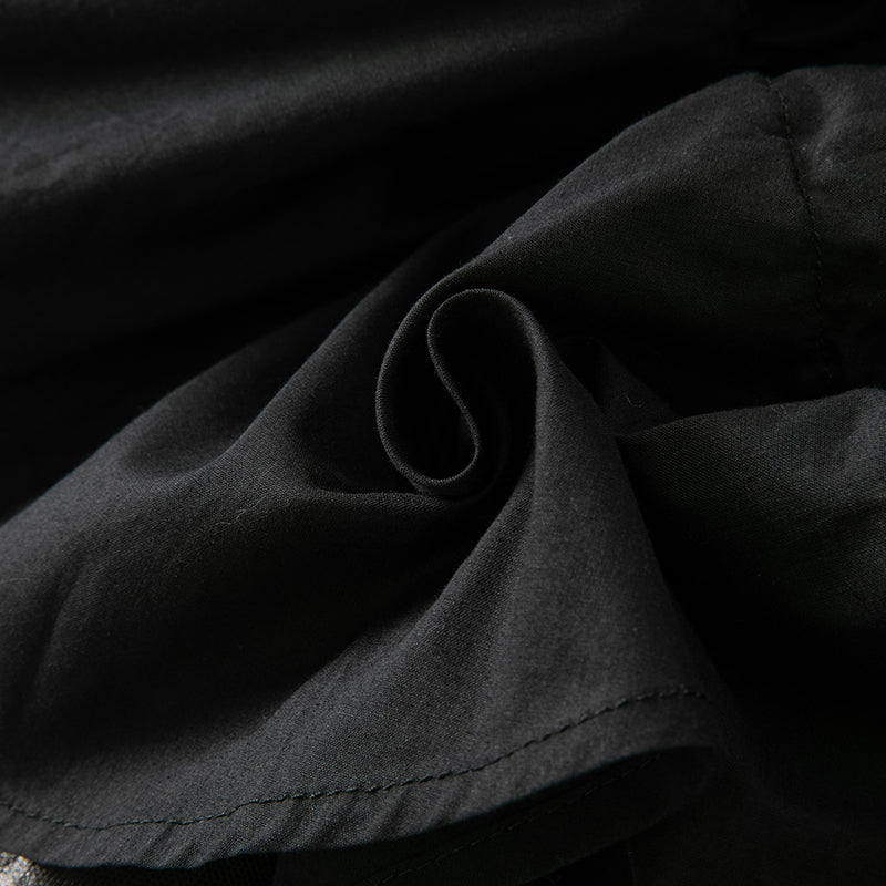 فستان أميرة للبنات الصغيرات بدون أكمام من التول الأسود بتصميم فاخر مزين بتفاصيل دقيقة وزهور ثلاثية الأبعاد