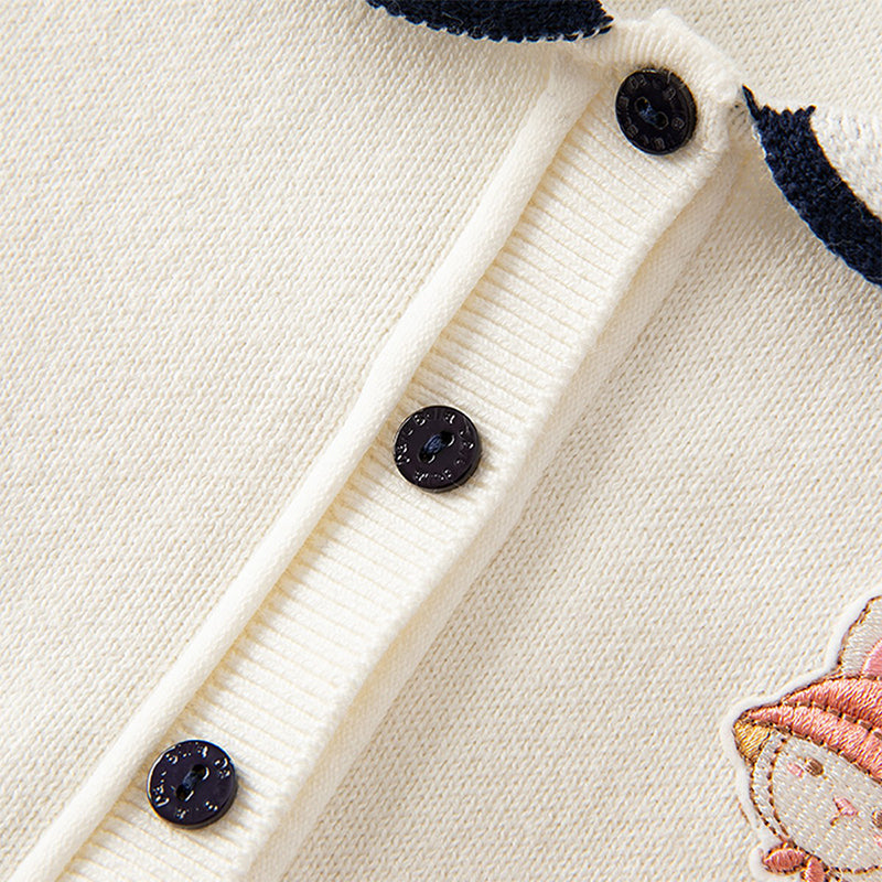 فستان بنات طويل الأكمام من قماش محبوك باللون البيج مع تنورة تول بأسلوب أميرة