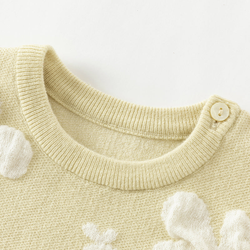 فستان بنات بأكمام طويلة باللون الأصفر بقماش محبوك وتنورة تول، ستايل كاجوال راقٍ