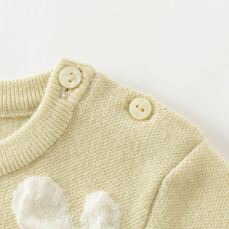 فستان بنات بأكمام طويلة باللون الأصفر بقماش محبوك وتنورة تول، ستايل كاجوال راقٍ