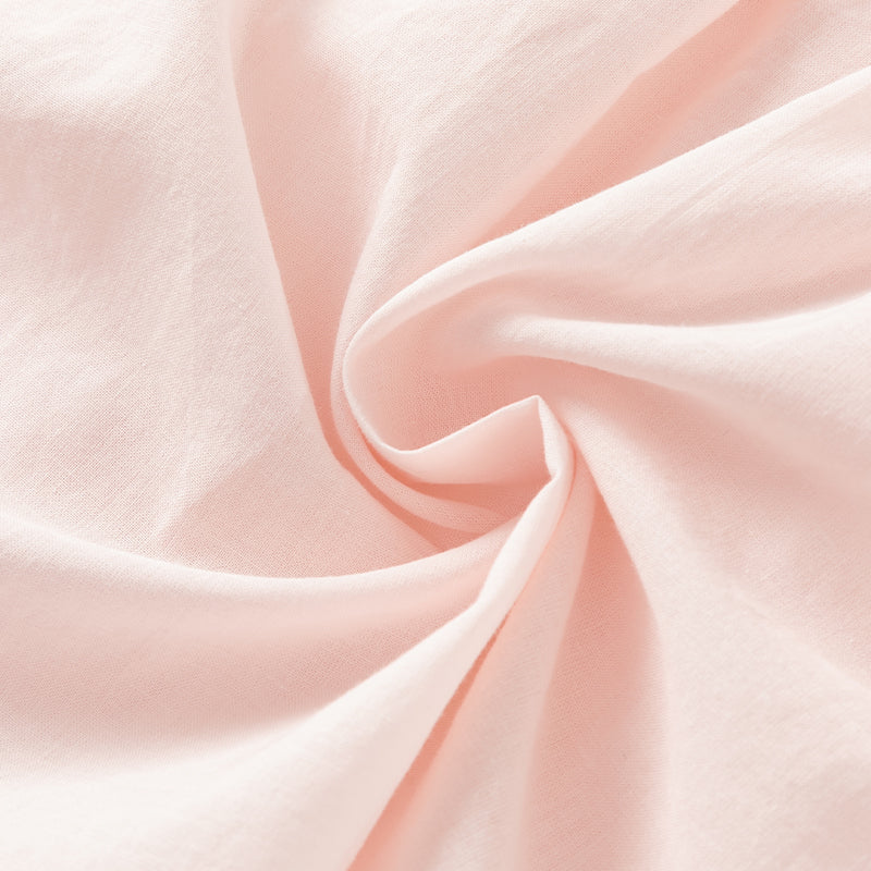 فستان بنات بأكمام طويلة من التول وردي فاتح مطبوع بالزهور تصميم صيني