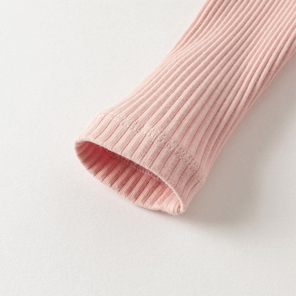 فستان أميرة للأطفال على شكل A بأكمام طويلة من التريكو الوردي مع تنورة من التول، مزود بكتفية مطابقة للزينة