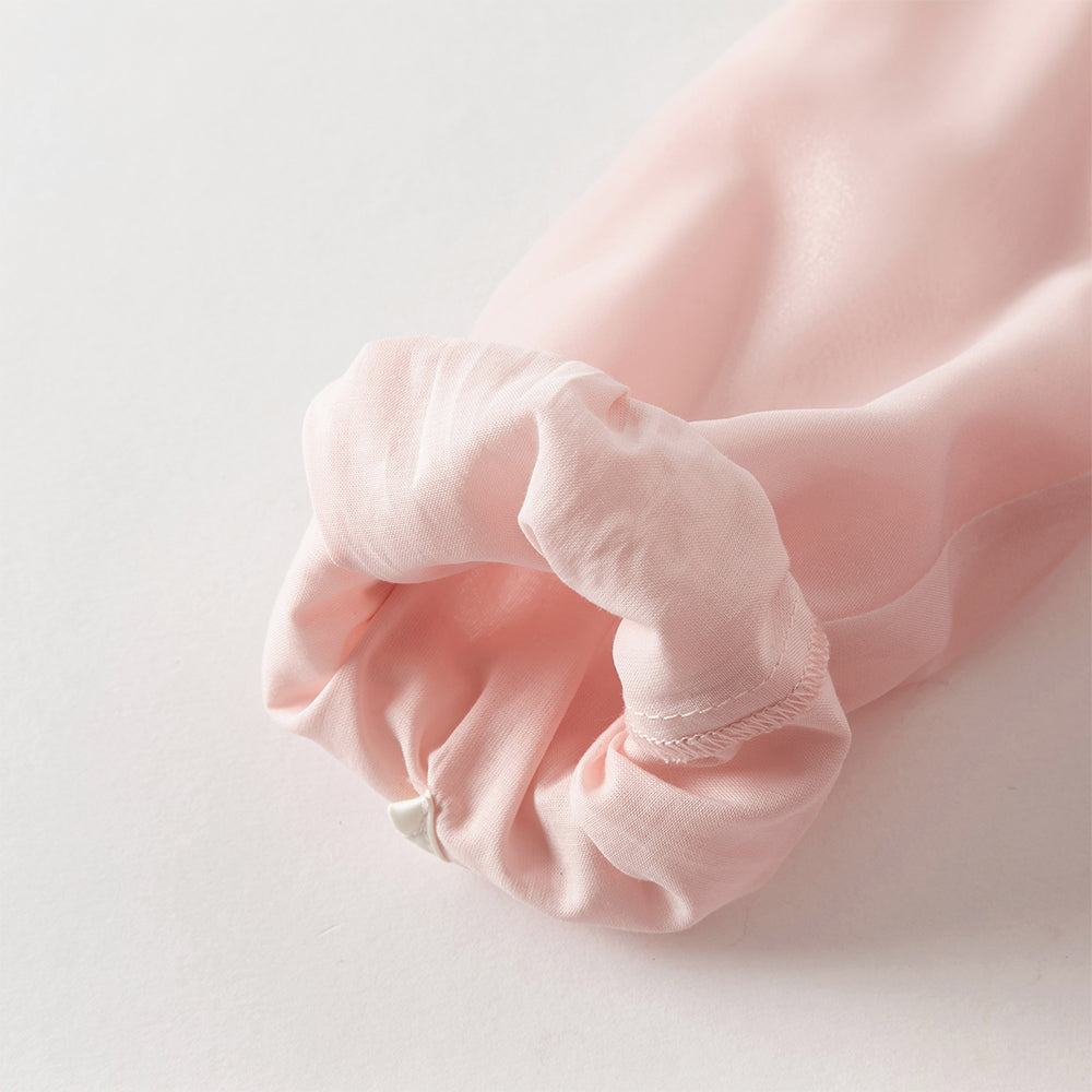 فستان بنات طويل الأكمام من التول باللون الأحمر الداكن بأسلوب صيني عصري (يشمل زينة تدلي من الخيوط الصينية)