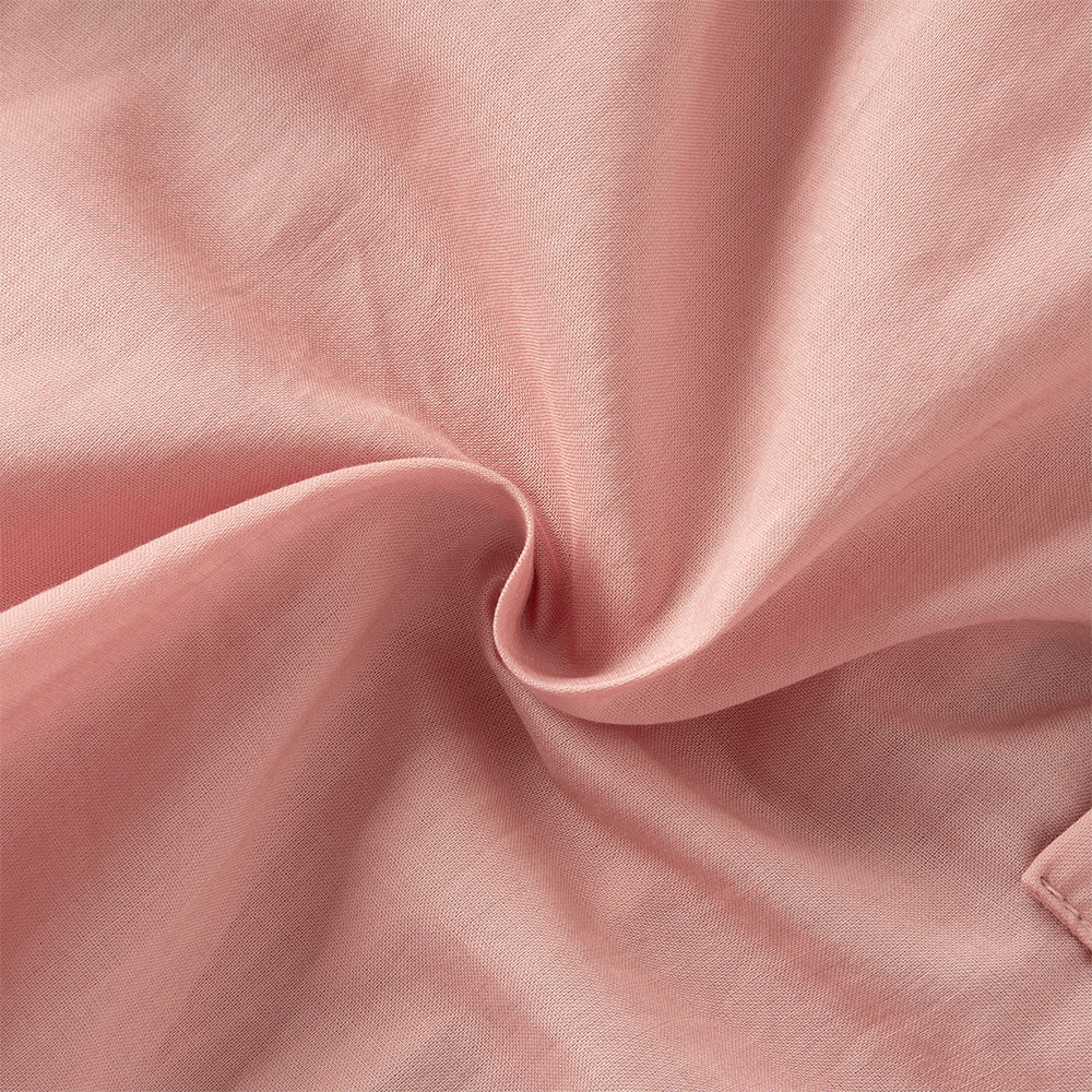 فستان بنات بأكمام طويلة من التول وردي مطاطي تصميم أميري مع تنورة شبكية