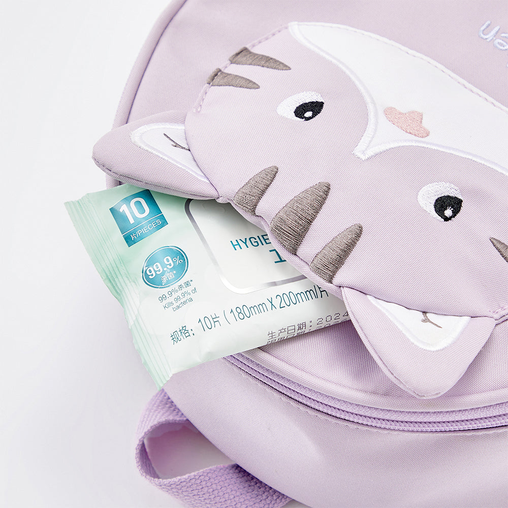 حقيبة ظهر مدرسية خفيفة للأطفال بلون بنفسجي بتصميم قطة لطيفة