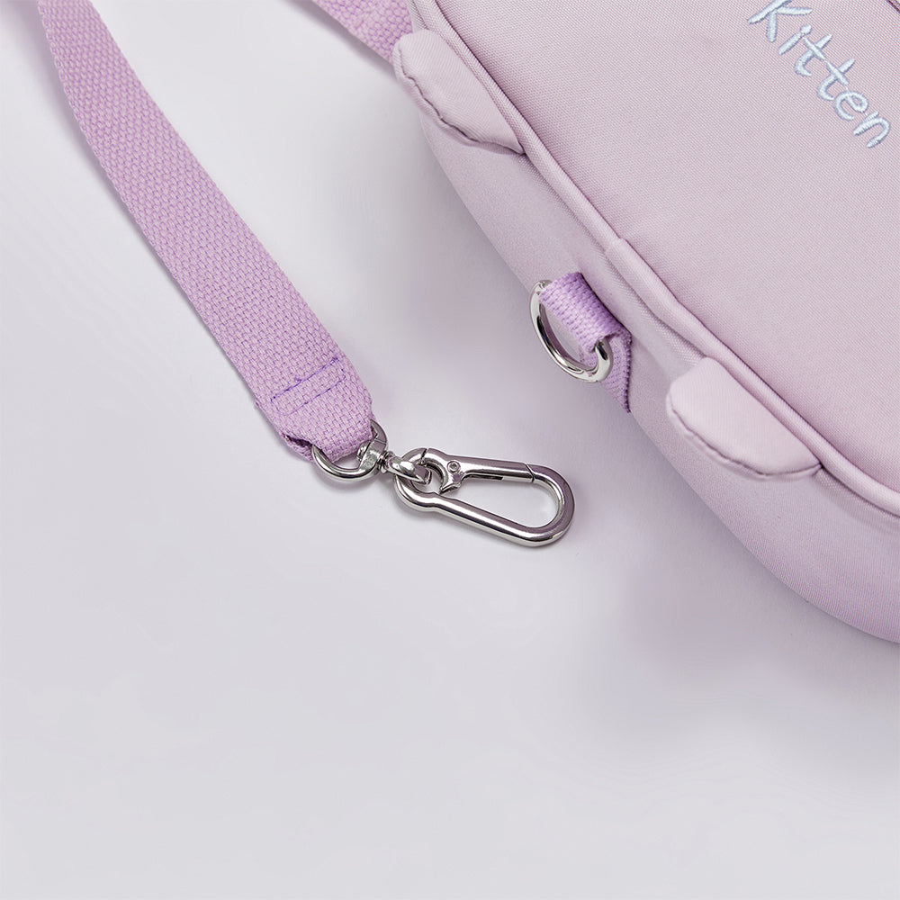 حقيبة ظهر مدرسية خفيفة للأطفال بلون بنفسجي بتصميم قطة لطيفة