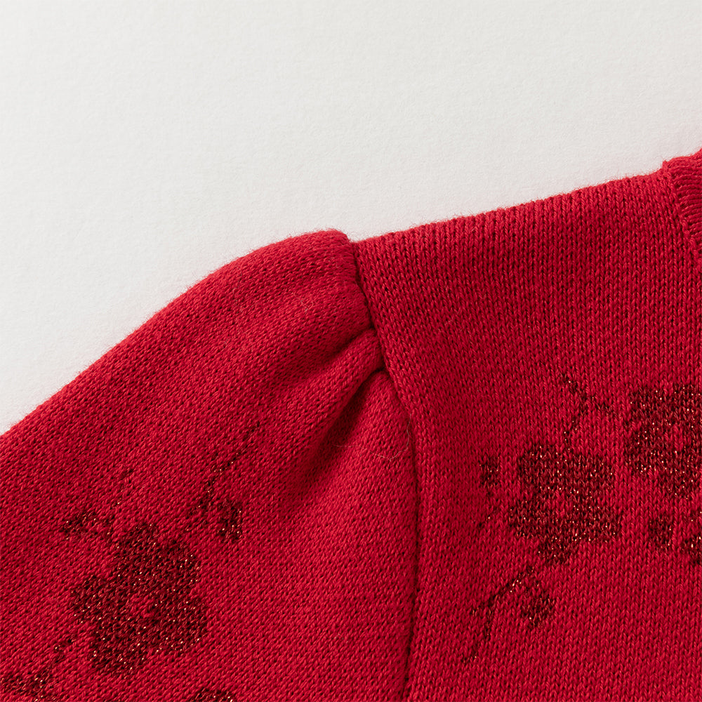 فستان تشيباو شتوي للأطفال الصغار بتصميم صيني، باللون الأحمر الداكن / الوردي الرمادي، مع تنورة تول، قماش محبوك