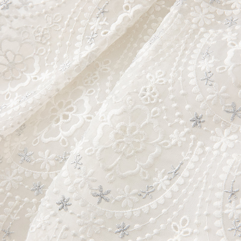 فستان بنات بيج من التول مع تطريز، فستان سهرة فاخر بأسلوب أميرة